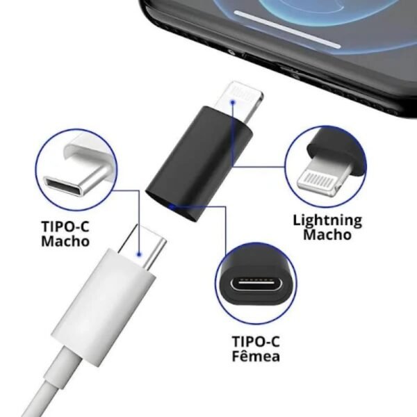 Segunda imagem deAdaptador Usb C Para Lightning Para iPhone