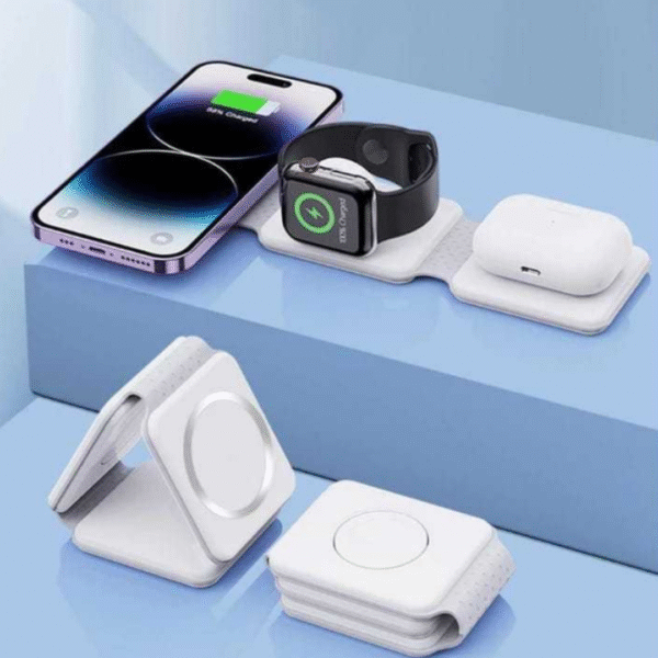 Segunda imagem deO Carregador Portátil Dobrável Magsafe 3 em 1