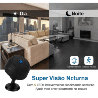 Mini Câmera de Segurança Fixa Espiã A9 Wi-Fi FullHD 90